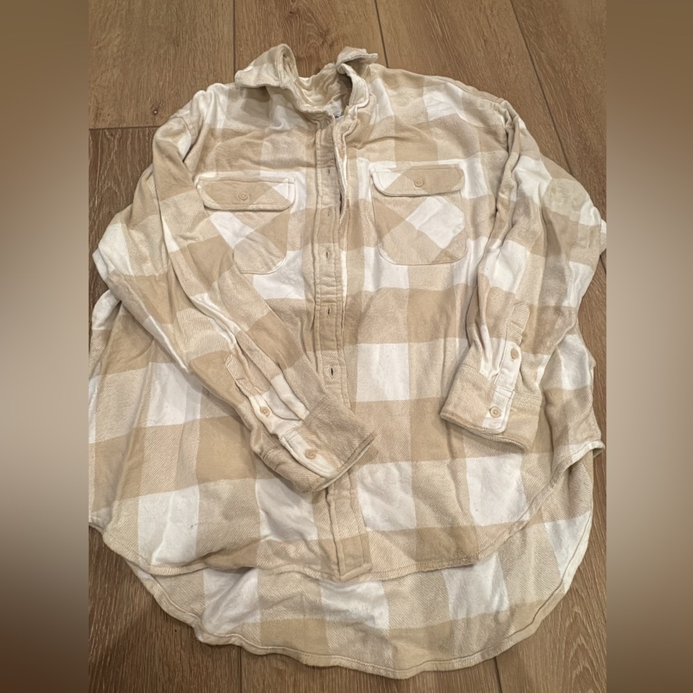 Women’s Beige Checkered Shirt